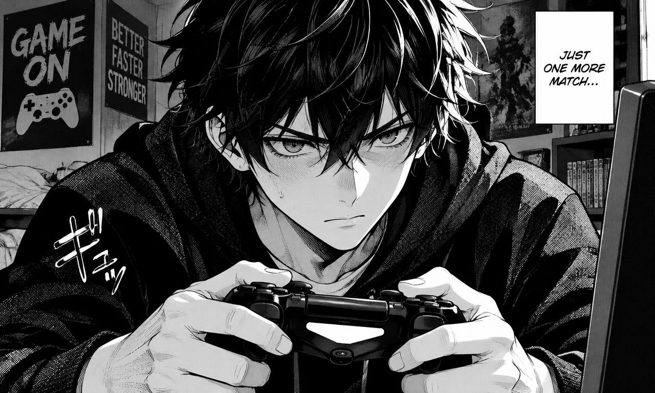Manga style gamer